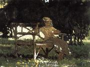 Winslow Homer Girls on the bench Spain oil painting artist